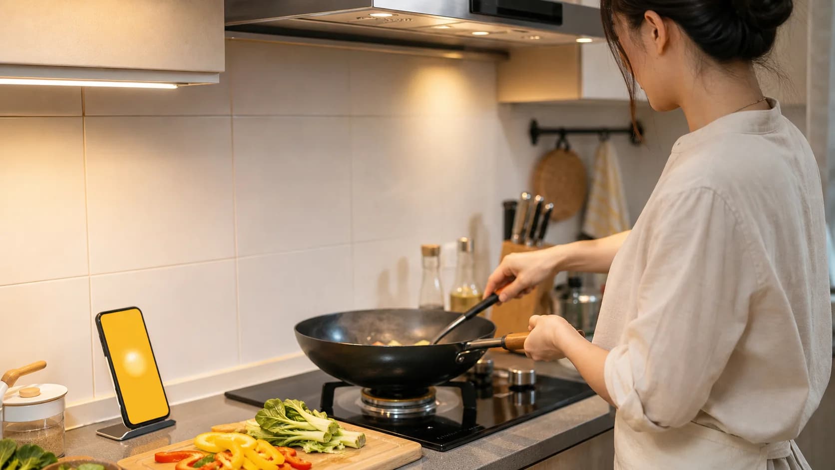 做饭新手在普通家庭厨房使用 CookPal 语音助手